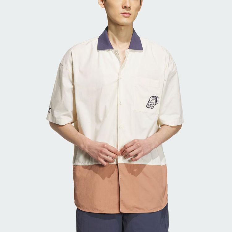 Adidas Мужская рубашка Originals X Yu Nagaba SS23 с принтом логотипа, на пуговицах, белая IS0634