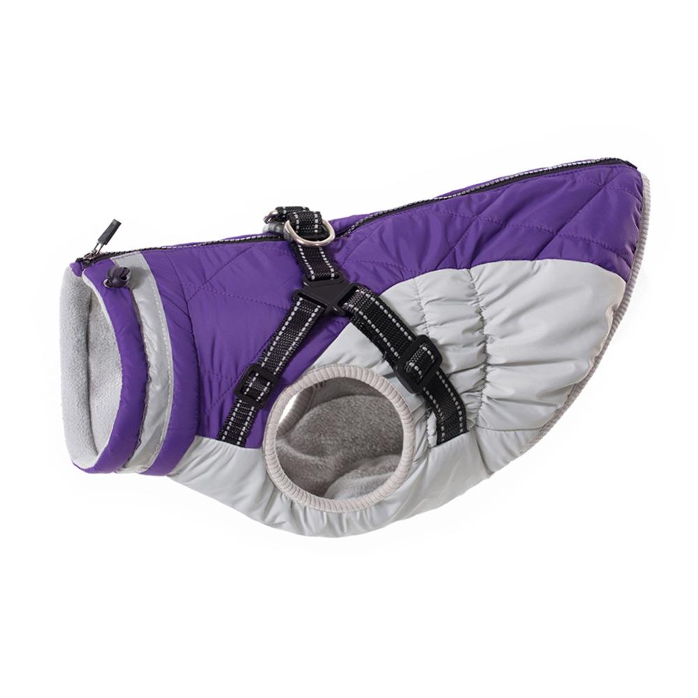 Autumn and Winter Pet Clothes Outdoor Large Dog Cotton Coat Pet Thickened Plus Velvet Warm Reflective Medium and Large Dog Pet
