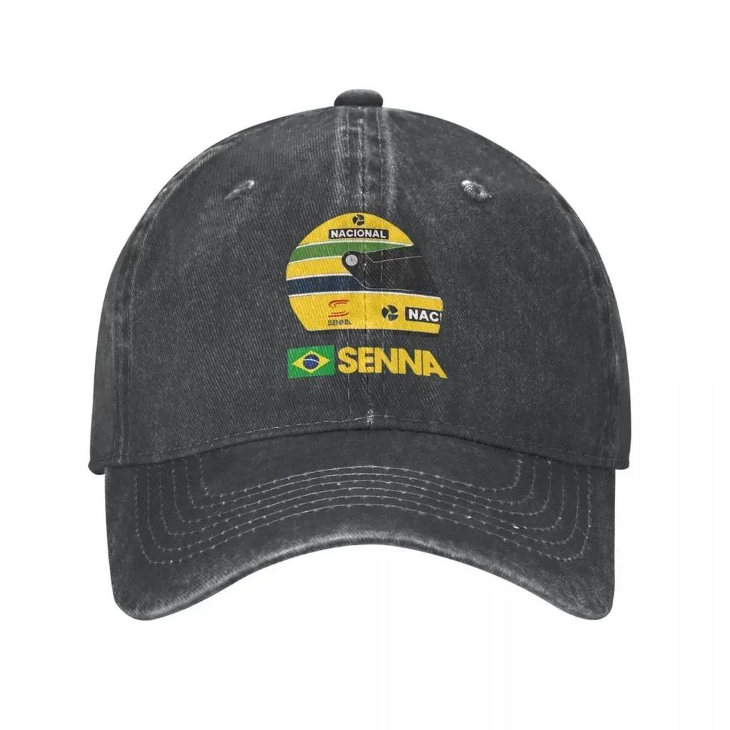 Ayrton Senna Racing Cars Merch Мужская и женская бейсболка из потертого денима, классическая кепка для тренировок на открытом воздухе, солнцезащитная кепка