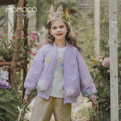 Девичья куртка Momoco 2025 года, осенняя, с воротником-стойкой