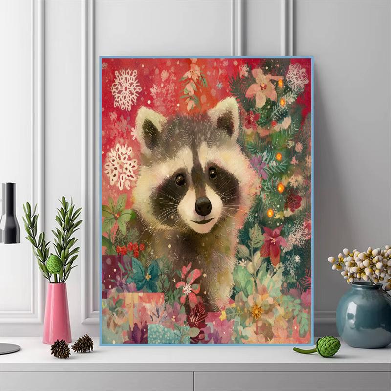 Raccoon Pattern 3pcs 100% Round Full Drill 5D DIY Diamond Painting Embroidery Cross Stitch Rhinestone Décor