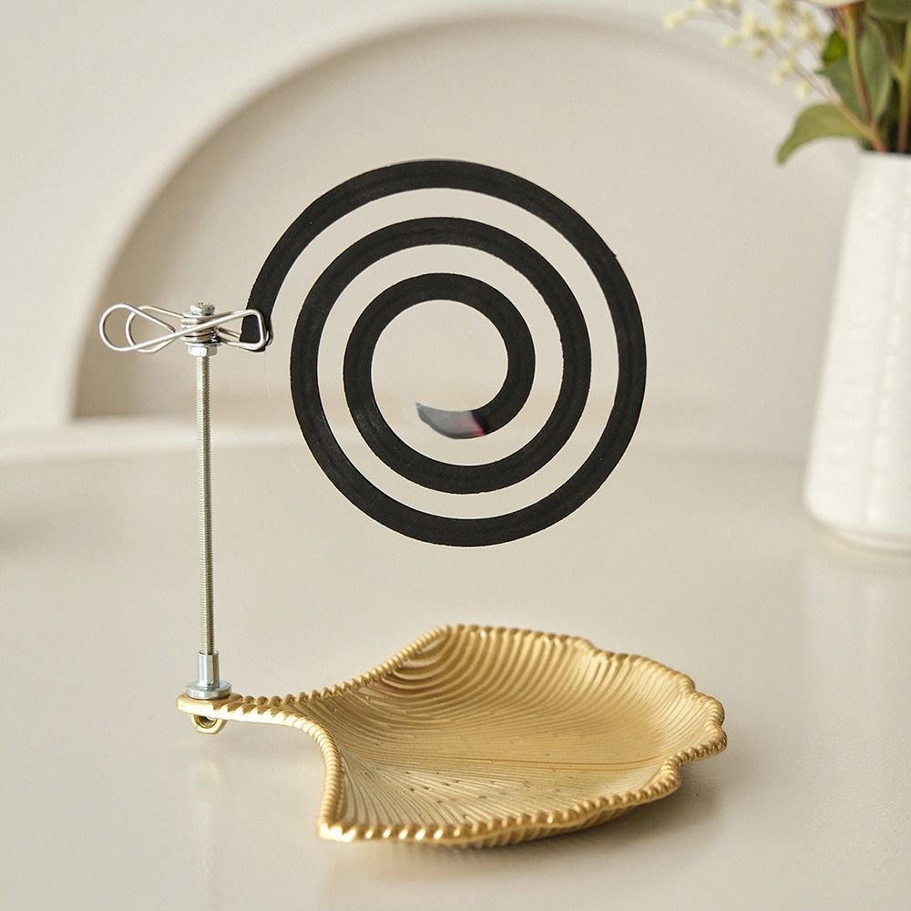 Multifunctional Iron Mosquito Coil Holder Portable With Tray Mosquito Repellent Incenses Rack with Detachable Clip Leaf Shape