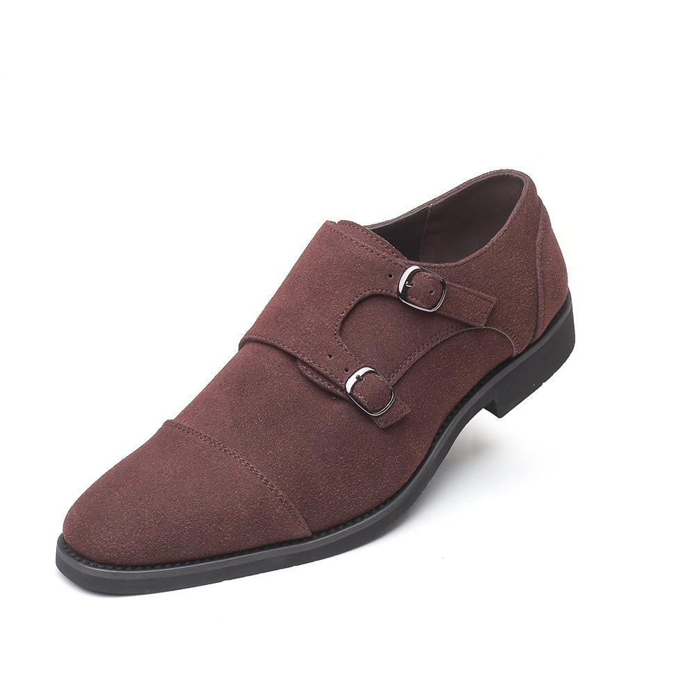 Прямые продажи с фабрики, мужские туфли большого размера, повседневные, модные, из матовой кожи, с антимеховой отделкой, с пряжкой сбоку, мужские туфли
