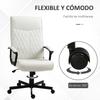 Office Chair with High Backrest Adjustable Height and Tilt Function 65x65x102-112.5 cm Off-White