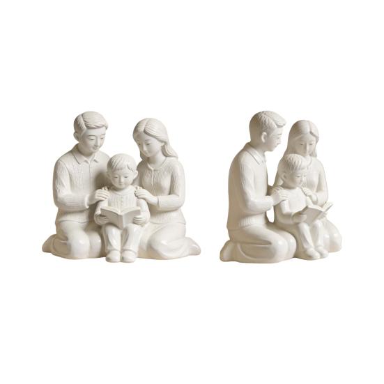Family Reading Statue, Resin Parent & Kids Sculpture, Minimalist Home Decor, Heartwarming Mother's Day Father's Day Gift, Unique Housewarming Present
