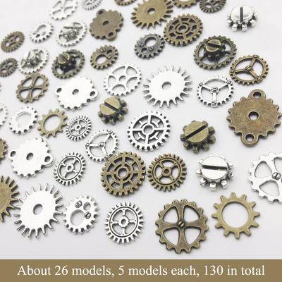 130 шт. стимпанк шестерни ювелирные изделия антикварное ассорти кулон DIY изготовление ювелирных изделий