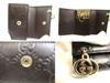 Оригинальный брелок GUCCI GG Interlocking G из темно-коричневой кожи 6 подвесок #a870 Восстановленный
