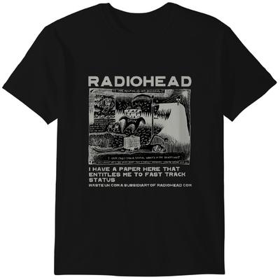 Винтажная унисекс футболка Radiohead Rock Band, футболка Radiohead, классическая футболка мужская - черная