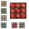 9pcs Glitter Christmas Hanging Balls Set Shatterproof Xmas Tree Ornaments  Xmas Party Favors