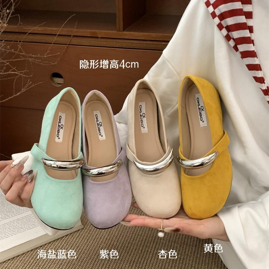 Korean French Gentle Evening Breeze Shallow Mouth Small Single Shoes Women's Spring and Summer 2025 Fashion Metal Buckle Mary Jane Shoes