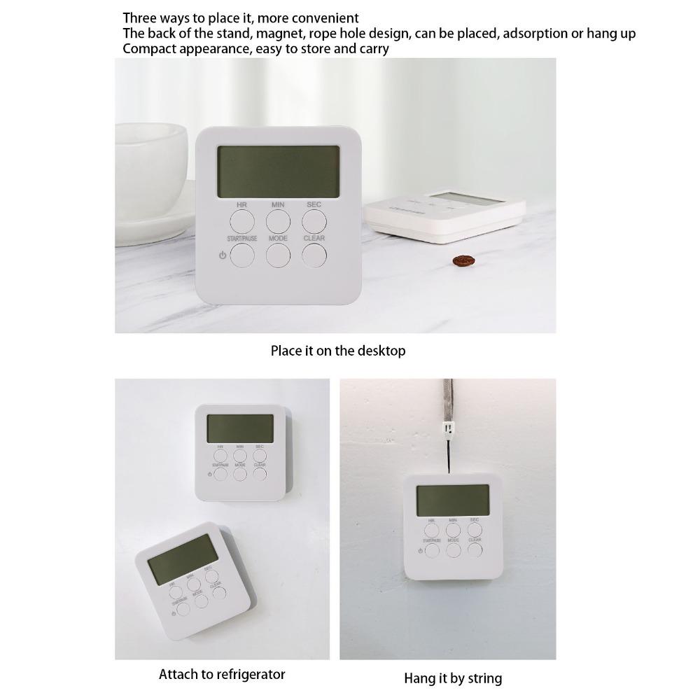 24H Timer White Countdown Timer Portable Alarm Clock  For Classroom