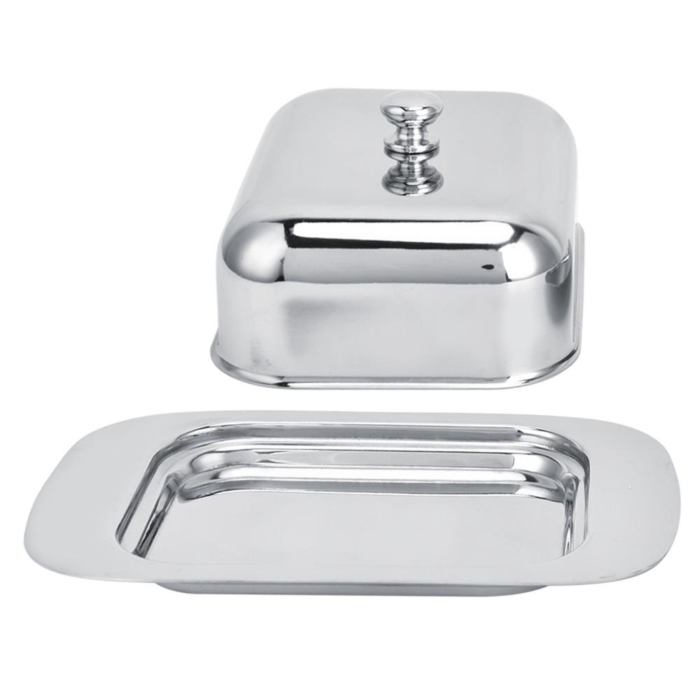 Stainless Steel Cheese Box Container With Cover Handle Metal Cheese Tray  Daily Dessert Serving