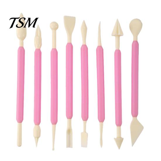 Cake Sculpting Equipment 8PCS Fondant Tool Set, DIY Decorating Kit with Ergonomic Non-slip Handles, Tools Flower Modeling And Sugar Crafting Pens for