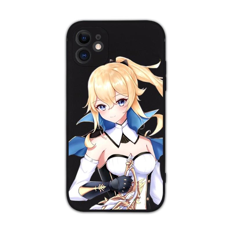Cute Girl Jean Genshin Phone Case For IPhone 14 11 12 13 Pro Max X XR XSMax 6 6S 7 8 Plus SE 2022 Soft Square Color Phone Cover