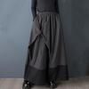 Plus Size Cotton Vintage High Waist Casual Loose Long Spring Autumn Wide Leg Skirt Pants Women Trousers