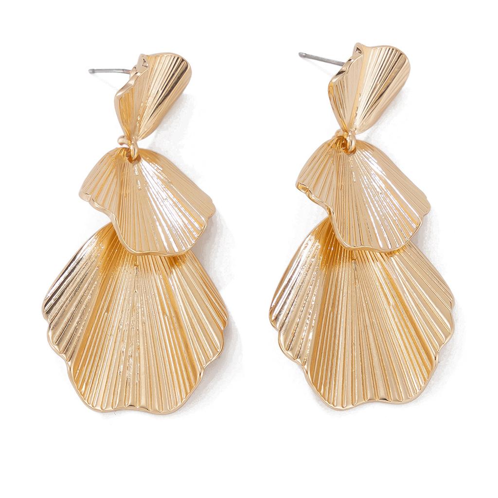 Серьги ретро серьги жидкий металл гинкго билоба простые серьги-гвоздики женские нишевые модные серьги