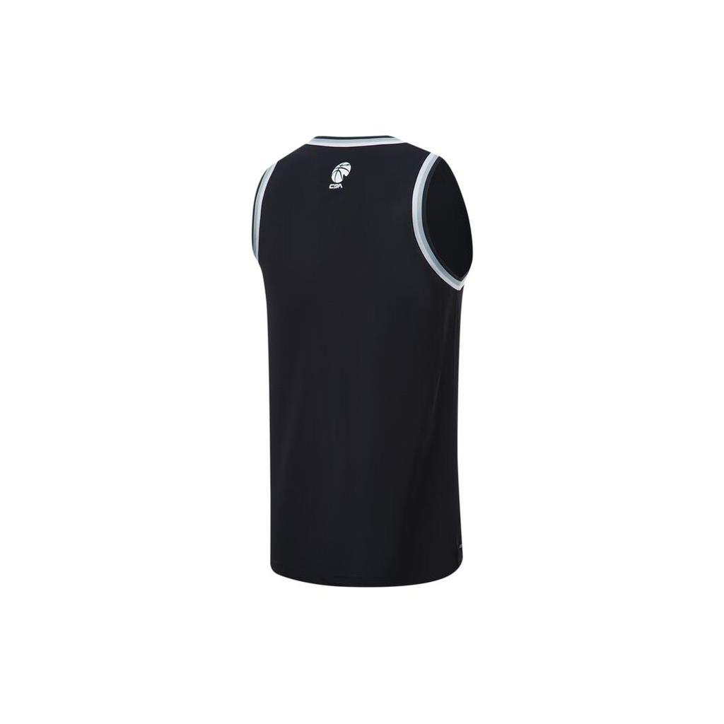 Li-Ning Профессиональная баскетбольная серия с буквенным принтом логотипа, жилет с круглым вырезом и шорты, комплект мужской спортивной одежды, черный AATT027-1