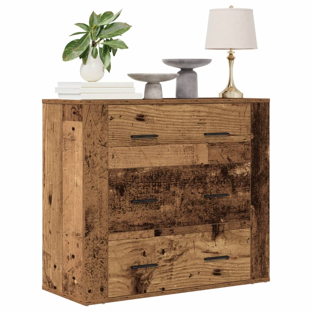 Sideboard with Rustic Wood Look 31.5 x 13 x 27.6 in (L x W x H) Engineered Wood