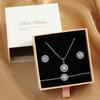 ZAKOL 3 Pcs Jewelry Set Gift For Women Shiny AAA Cubic Zirconia Earrings Bracelet Necklace Set Accessories With Gifts Box