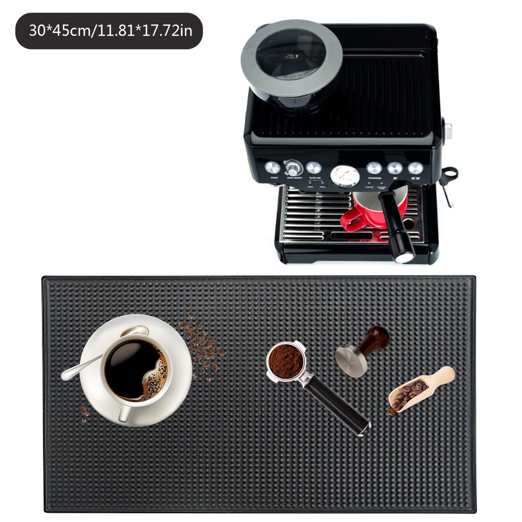 Bar Mat Rubber Coffee Bar Mats Anti-slip PVC Cup Mat Waterproof Heat Resistant Drain Mat for Bar Cafe Barista Cocktail Bartender Cup Holders 5