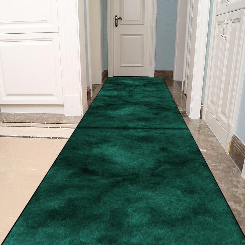 Однотонный ковер для коридора Нескользящий Зеленый Коридорные ковры Роскошный стиль Домашний декор Ковровая дорожка для холла Коврик для прихожей Настраиваемый