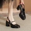 New Thick Heel Square Head Classic Female Mary Jane Shoes Summer Sandals