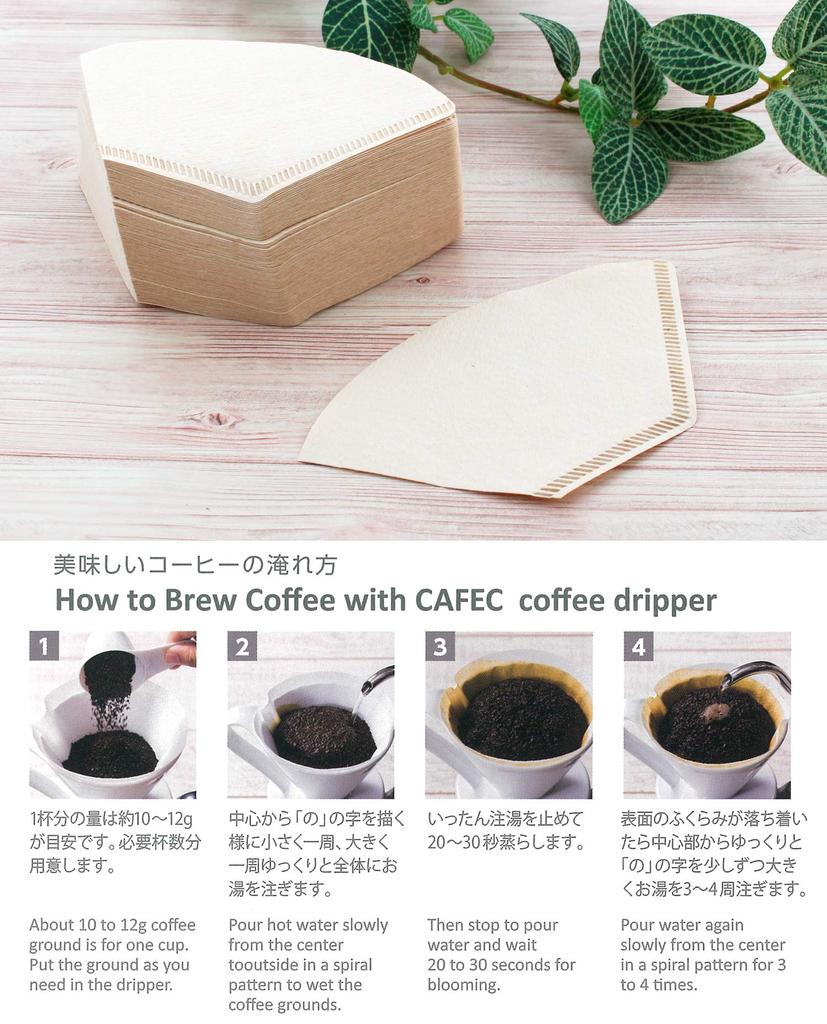 Sanyo Sangyo Coffee Filter Brown for 1-2 Cups Unbleached Fan-shaped Abaca 100 Pieces