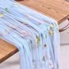 Lace Table Runner - French Retro Style with Colorful Floral Embroidery for Wedding and Dining Decor.