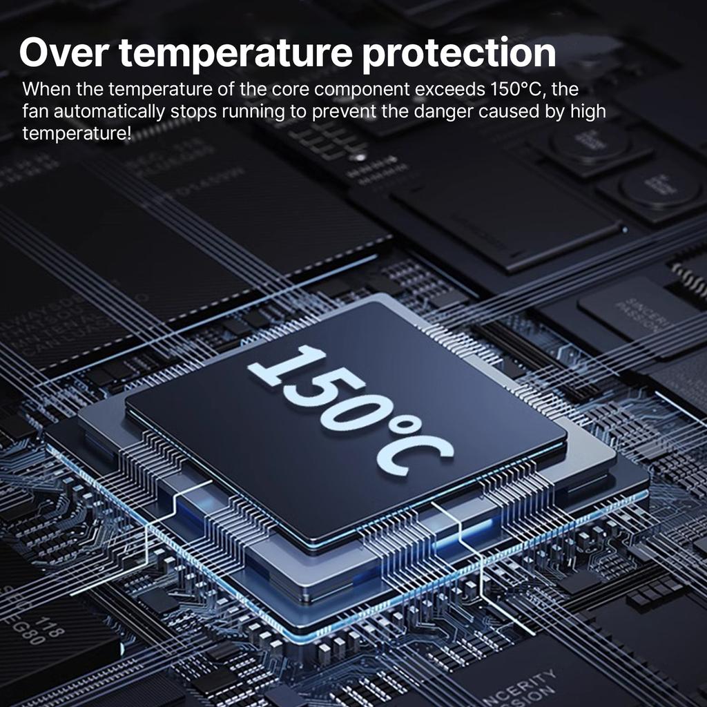 Electric Air Duster 140000RPM Brushless Motor Max.250g Blowing Force Stepless Wind Speed Adjustable