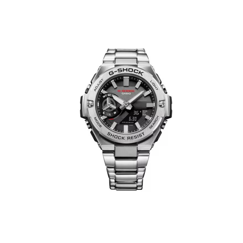 Casio Серия G-STEEL - Дисковый двойной дисплей, Водонепроницаемость до 20 метров, Кварцевый механизм, Ремешок из нержавеющей стали, Японские и корейские часы, GST-B500D-1AJF