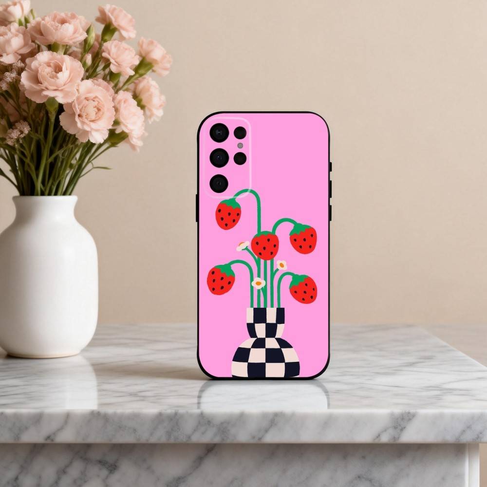 Милый цветной чехол для телефона F-Fruit для Samsung S25,24,23,22,30,21,10,9, Ultra, Plus, Lite, FE, 4, 5 G, мягкий черный чехол