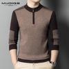Зимний новый мужской шерстяной свитер, утолщенный полуводолазка на молнии, джемпер, модный теплый трикотаж