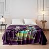 "Cyberpunk Cat and Cityscape Design Blanket" Flannel blanket for bedroom, living room, sofa, and nap sofas.
