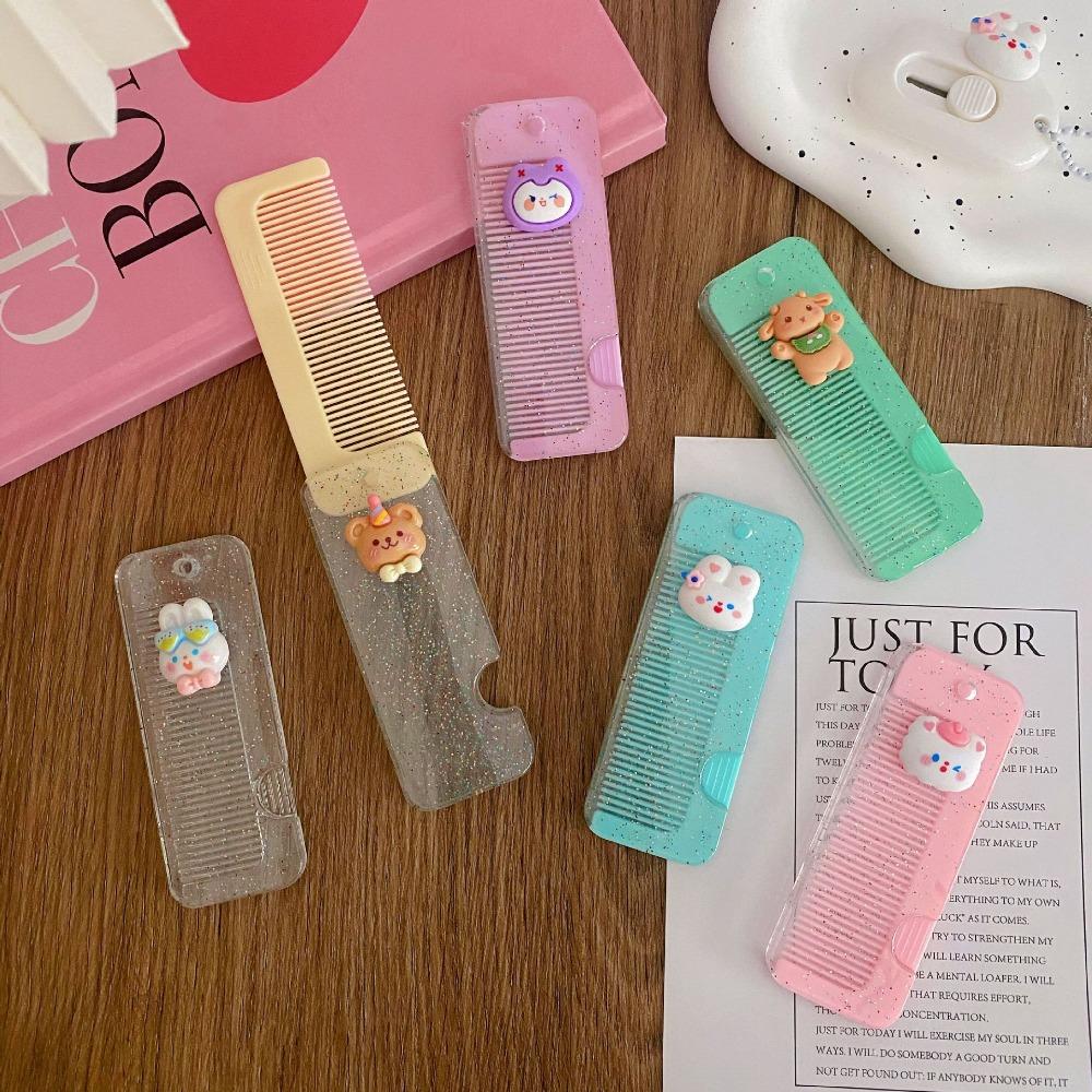 Симпатичная складная расческа из АБС-пластика, мини-расческа для парикмахерских, портативная складная расческа