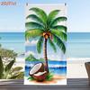 Tropical style coconut palm tree pattern polyester microfiber beach towel is highly absorbent, suitable for swimming and beach