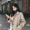 Женские шерстяные пальто, женские однотонные повседневные свободные черные, бежевые шерстяные пальто, женские осенне-зимние кашемировые длинные пальто на пуговицах