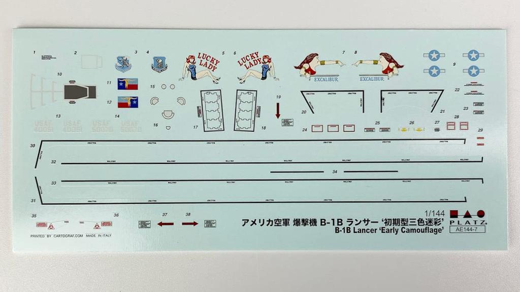 Бомбардировщик ВВС Lancer раннего типа, камуфляж 96-го бомбардировочного крыла 337-й бомбардировочной эскадрильи, пластиковая модель, литье, цвет Platts/Dragon 1/144 США. B-1B 3-цветный
