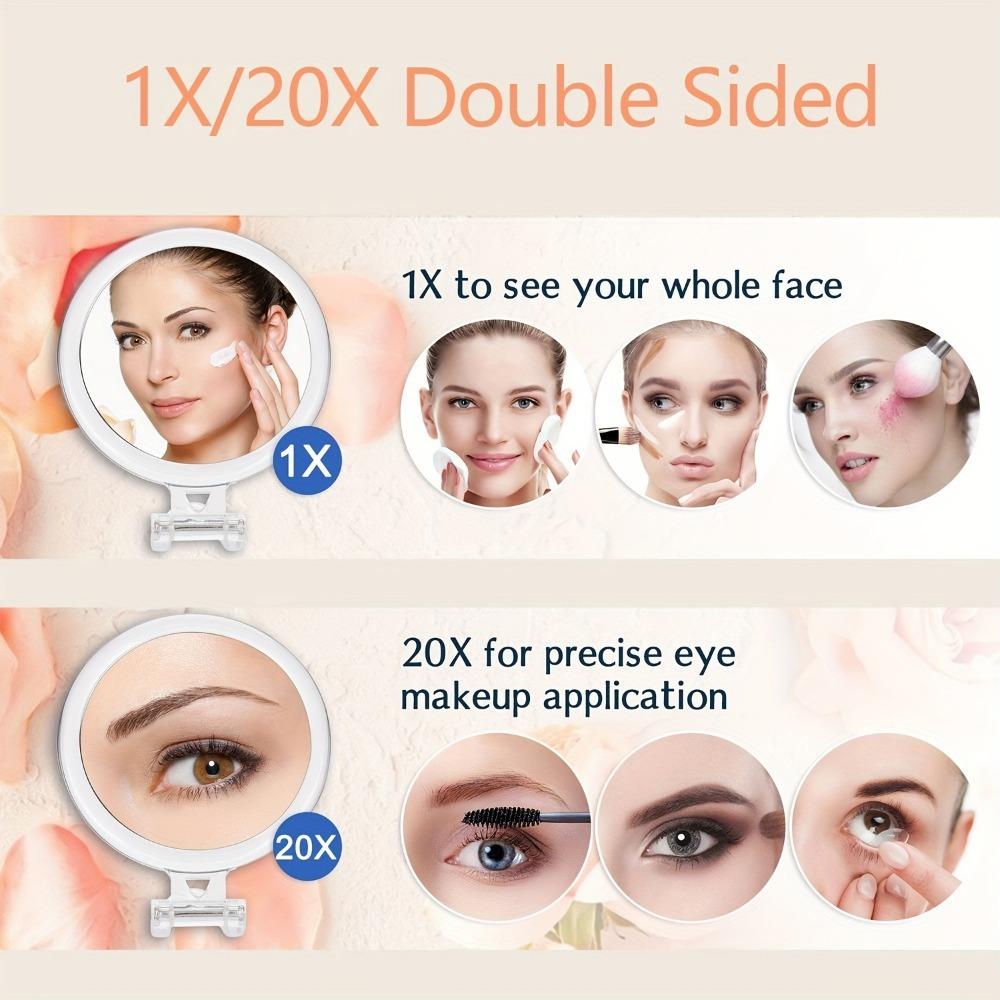 Ручное увеличительное зеркало для макияжа в 30 раз, в 20 раз, в 10 раз, складное двустороннее дорожное зеркало улучшенного качества