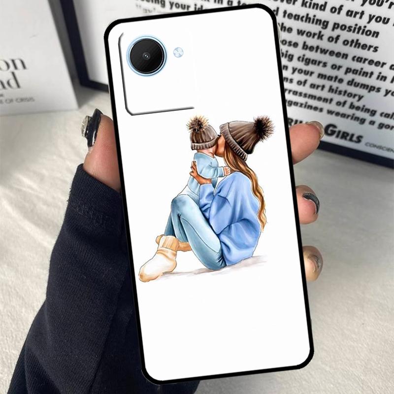 Мама Папа Дочь Сын Девочка Мальчик Для Realme C75 C55 C71 C61 C53 C33 C63 C51 C65 C67 11 12 13 14 15 Pro Plus GT6 GT7 Pro Чехол