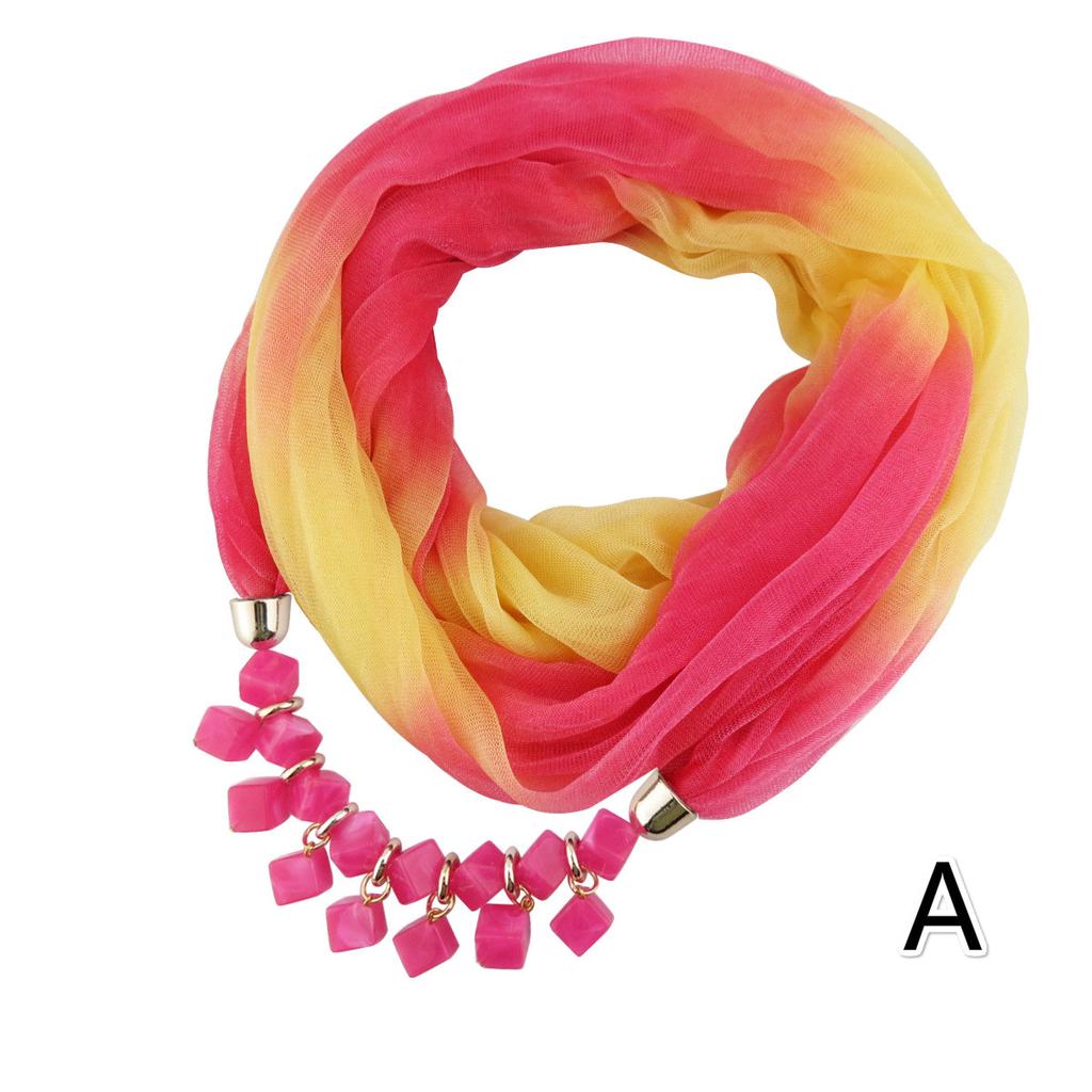 Женский модный шарф, разноцветное ювелирное ожерелье, градиентный шарф, женские модные аксессуары
