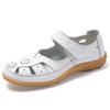 Plus Size Summer Women Sandals Solid Color Light Breathable Flats Non-Slip Soft Leather Walking Nurse Mom Shoes Outdoor