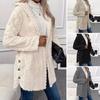 Fall Spring Women Jacket Hooded Loose Solid Color Long Sleeves Single-breasted Cardigan Hoodie Sport Casual Commuting Outerwear