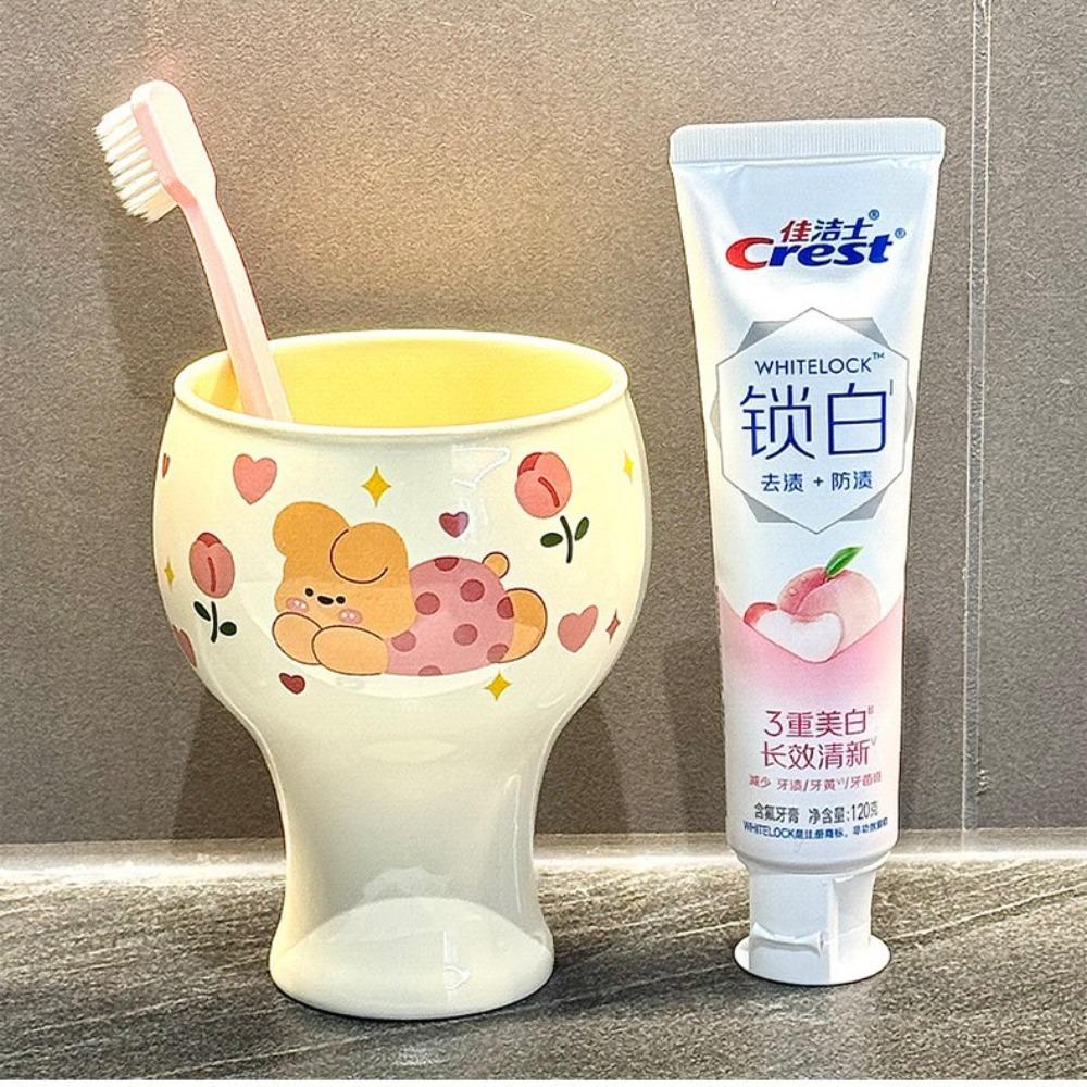Cute dopamine puppy ceramic mouthwash cup bathroom couple washing cup high value brushing cup tooth set tooth tank