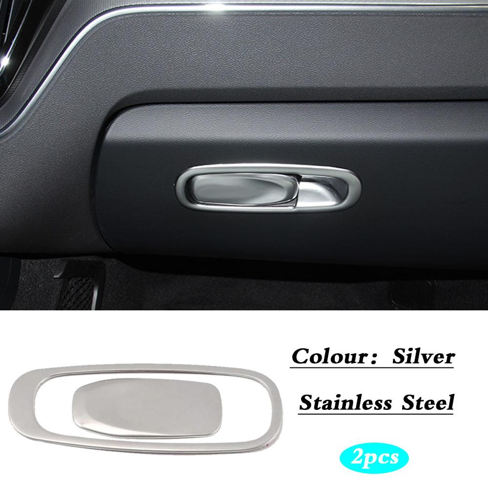 For Volvo XC60 2018 Car Cover Storage Armrest ABS Matte Co-Pilot Handle Bowl Glove Box Front Trim Lamp Panel 2pcs