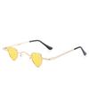 Sweet Cool Heart Metal Thin Frame Sunglasses For Women, Mini Heart Shape & Face Slimming For Streetwear Styling 1084