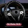 Bling Crystal Car Steering Wheel Cover, Leather Elastic Stretch Steering Wheel Protector, 15 Inch Anti-Slip Stitching Steering Wheel Cover, Universal