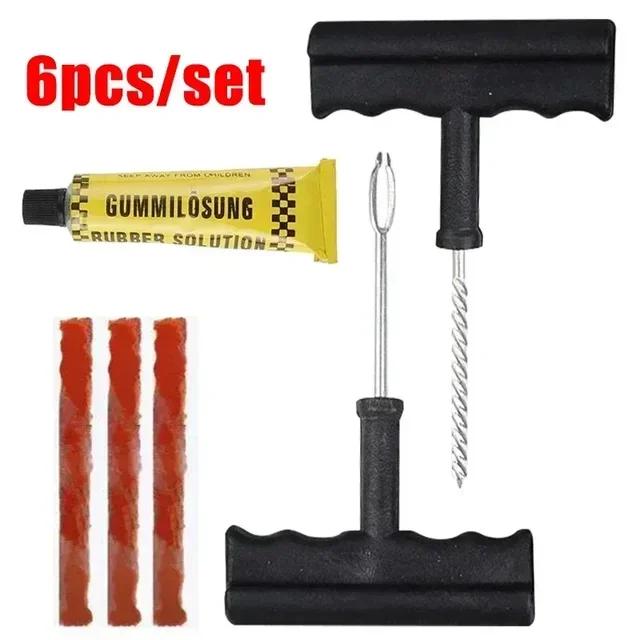 Car Tyre Tool Puncture Studding Plug Set Motorcycle Truck Vacuum Tire Repair Tool Kit with Rubber Strips Tubeless Repair Worldmu