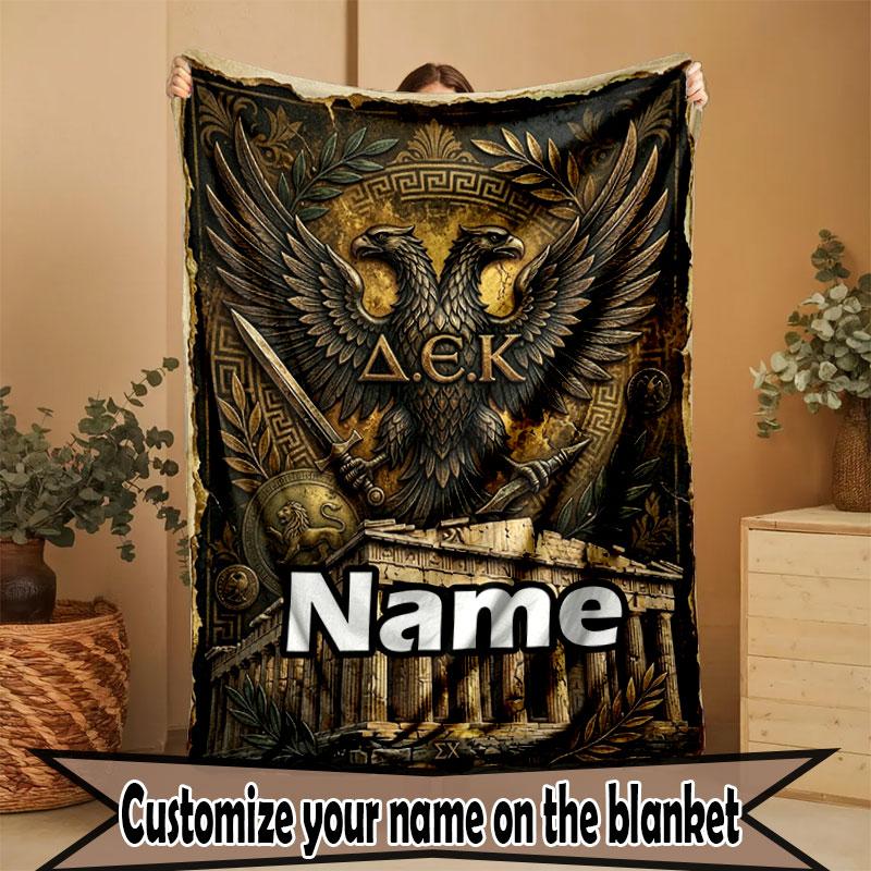 Custom Name Personalized AEK Athens FC Print Blanket, Home Decor, Bedroom, Sofa, Camping, Couch, Gifts for Birthday Christmas