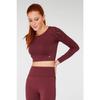 Укороченный топ с длинными рукавами Naples из эконила бордового цвета