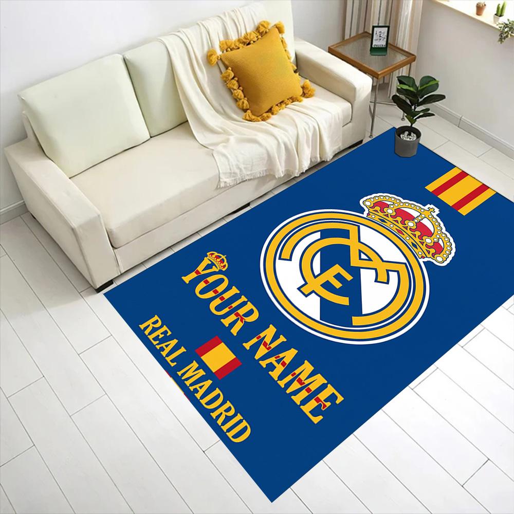 Real Madrid Club Customized Name Area Rug Suitable for Entryway Bedrooms Living Rooms Hallway Antislip Carpet Decorate Offices Gift for Festivals